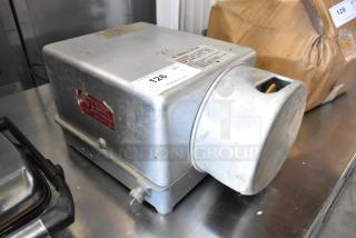 Prawnto MLG-1 metal commercial shrimp deveiner, countertop model. Condition shows signs of use; 115 volts, 1 phase.