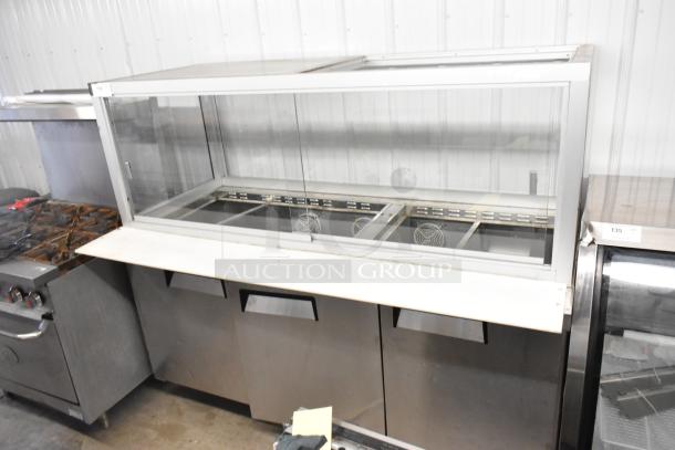 Atosa MSF8108 Stainless Steel Commercial Prep Table, 115 Volts, 1 Phase, featuring covered refrigeration storage in used condition.