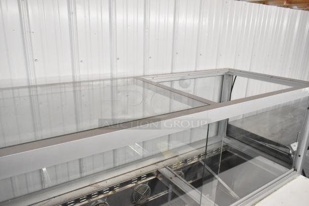 Atosa MSF8108 stainless steel commercial prep table, glass top, 115 volts, 1 phase, used condition.