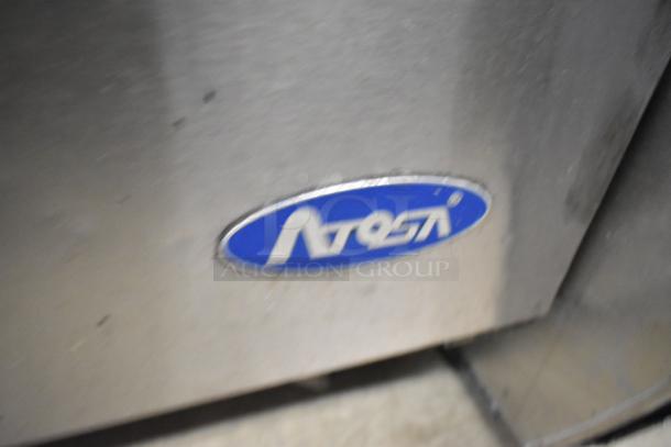 Atosa MSF8108 Stainless Steel Prep Table, 115 Volts, 1 Phase. Features Atosa logo, used condition.
