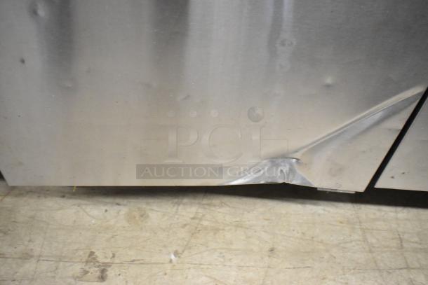 Atosa MSF8108 Stainless Steel Commercial Prep Table. Visible dents on lower panel. 115 Volts, 1 Phase.