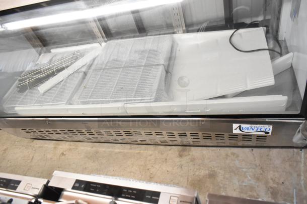 Brand new Avantco 178DLC82HCS stainless steel deli case with curved glass. Scratch and dent condition. 115V, 1 Phase.