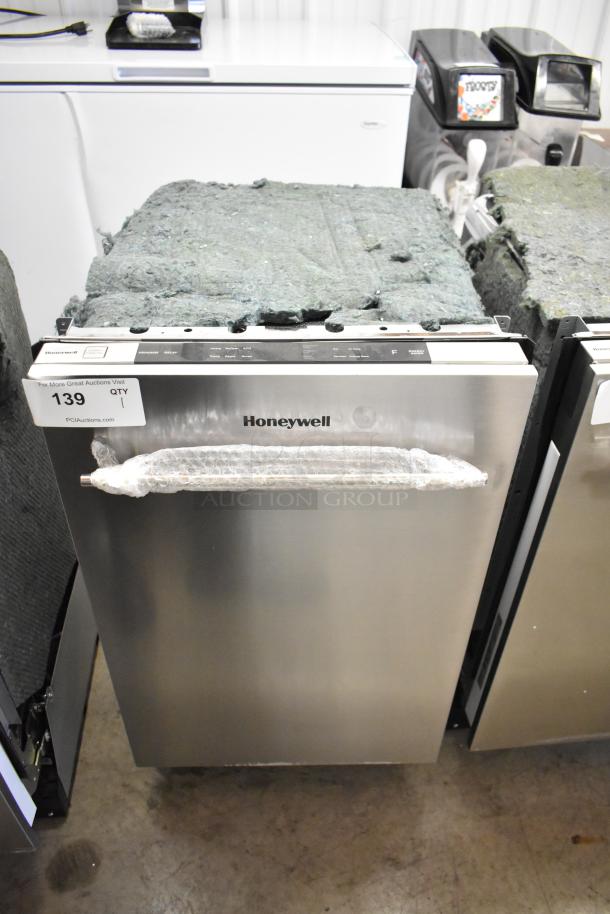 2025 Honeywell HDS18SS stainless steel dishwasher, 18" slimline, new with scratch and dent, 115V, 1 phase, protective wrap on handle.