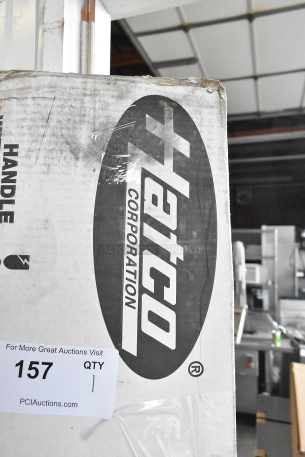 BRAND NEW Hatco GRAH-72 Heat Strip Warmer, 120V, 1 Phase, visible box dent. Auction label: Lot 157, Qty 1.