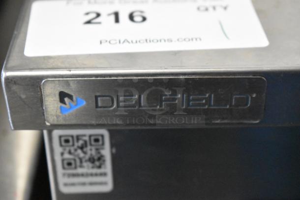 2023 Delfield 406P-STAR2 stainless steel undercounter cooler, single door, on casters, 115V, 1 phase, Delfield logo visible.