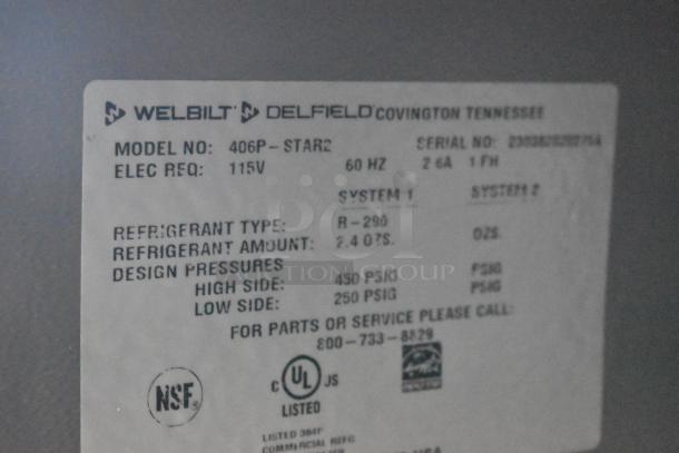 2023 Delfield 406P-STAR2 stainless steel undercounter cooler, 115V, 1 phase. NSF and UL listed, refrigerant R-290.