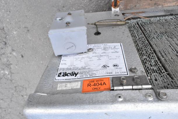 Bally Walk In Freezer Box compressor unit. Copeland model. Label shows use with R-404A only. Made in USA.