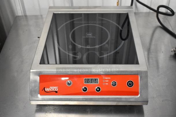 Brand new Avantco 177IC3500 countertop induction range, 208-240 volts, 1-phase. Features scratch and dent condition, digital controls.