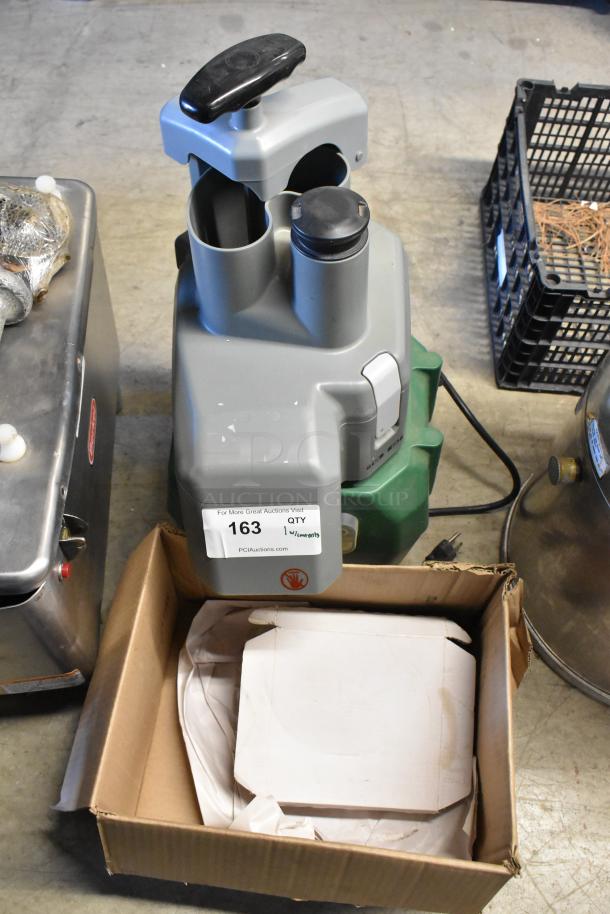 2020 AvaMix 928BASEFP34 food processor with continuous feed head, slicing, and grating blades. Includes 120V, 1 phase.