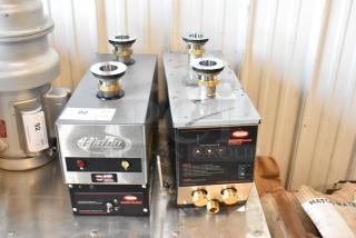 2 brand new Hatco 4133CS4B 3CS-4 sanitizing sink heaters, 4.5 kW, 208V, 1 phase, with visible branding and controls.