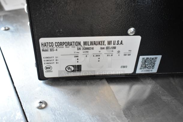 Hatco 4133CS4B 3CS-4 sink heater label, 4.5 kW, 208V, 1 Phase; NSF and UL certified, manufactured November 2022.