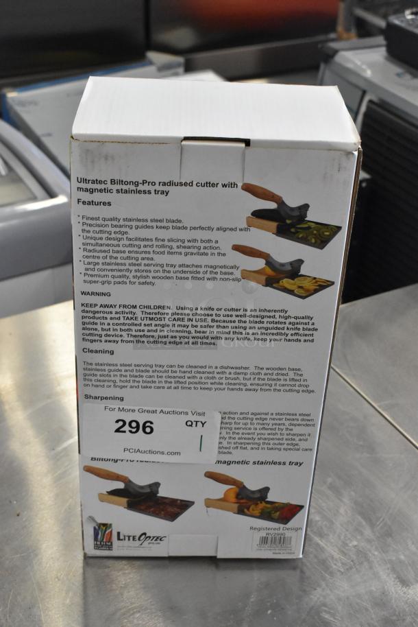 Ultra Ted Lite Optic RV2990 Radiused Cutter box with features highlighted; includes magnetic stainless tray.