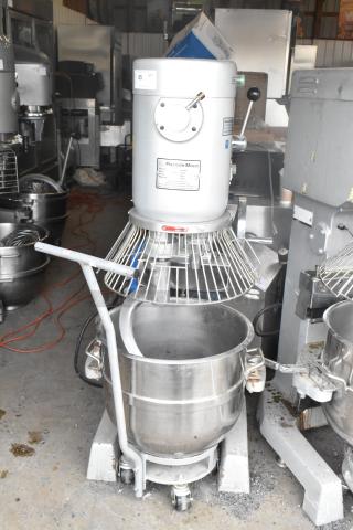 2021 Precision HD-60 Metal Commercial Floor Style 60 Quart Dough Mixer w/ Mixing Bowl, Bowl Guard, and Dough Hook Attachment. 220 Volts, 3 Phase. - Item #1220896
