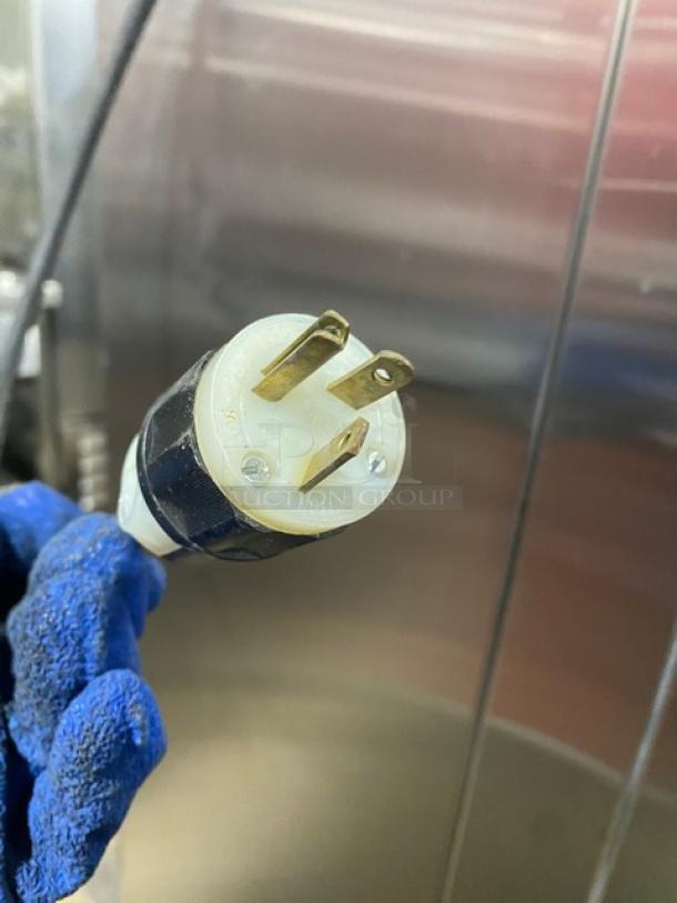 Carter-Hoffmann stainless steel heated holding cabinet plug. Equipped with pan slides, 120V, 1 Phase, on casters.