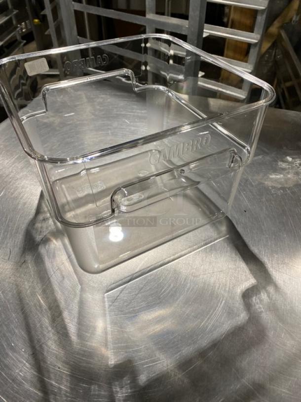 Cambro CamSquare clear 12-quart food storage container, new condition, embossed capacity markings.