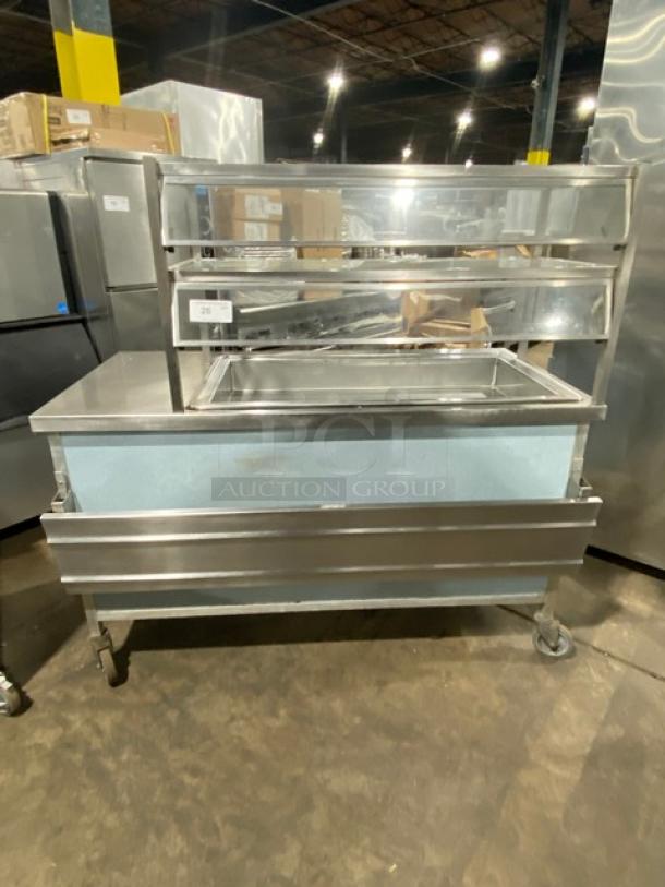 Atlas Metal stainless steel 2-shelf electric cart, model SN: 6756-95, 115V, on casters, in used condition.