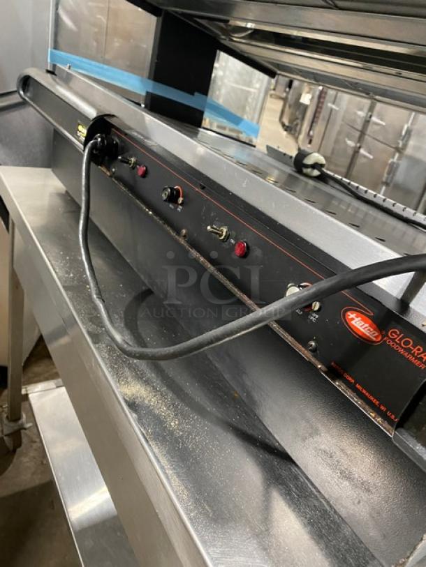 Hatco GR2SDS-360 commercial 2-shelf slanted food warming merchandiser, black, electric, Model: GR2SDS-360, SN: 6688920930, 120V 1 Phase.