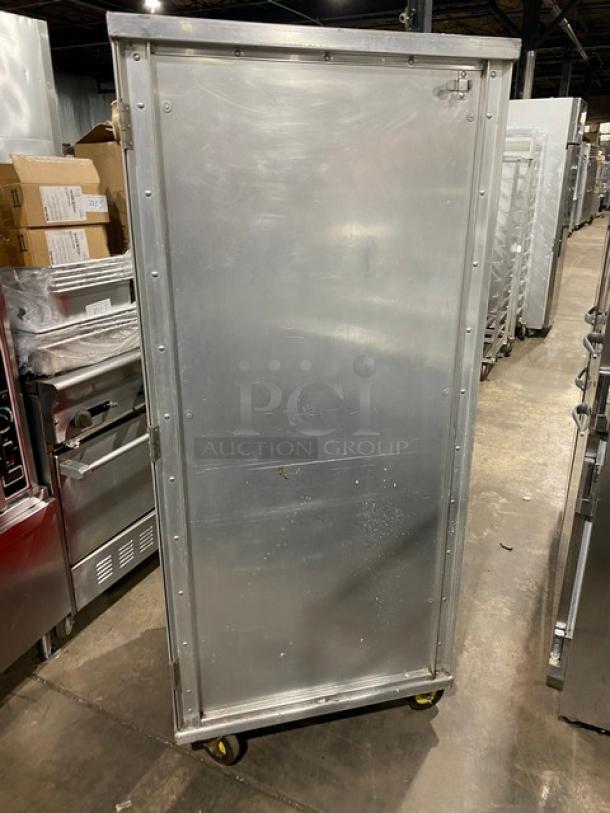 Cres-Cor stainless steel heated holding cabinet, model 131-UA-11, full height, solid door, on casters, used condition.