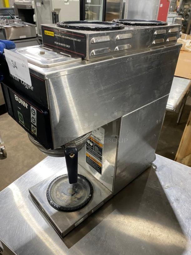 Bunn CDBCP35 commercial coffee brewer, stainless steel, electric, dual top warmers, 120/240V, SN: CDBC054438, used.