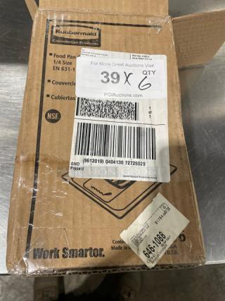 Rubbermaid Commercial Amber Insert Pan with handled-notched lid. Model FG214P86AMBR, new in original packaging.