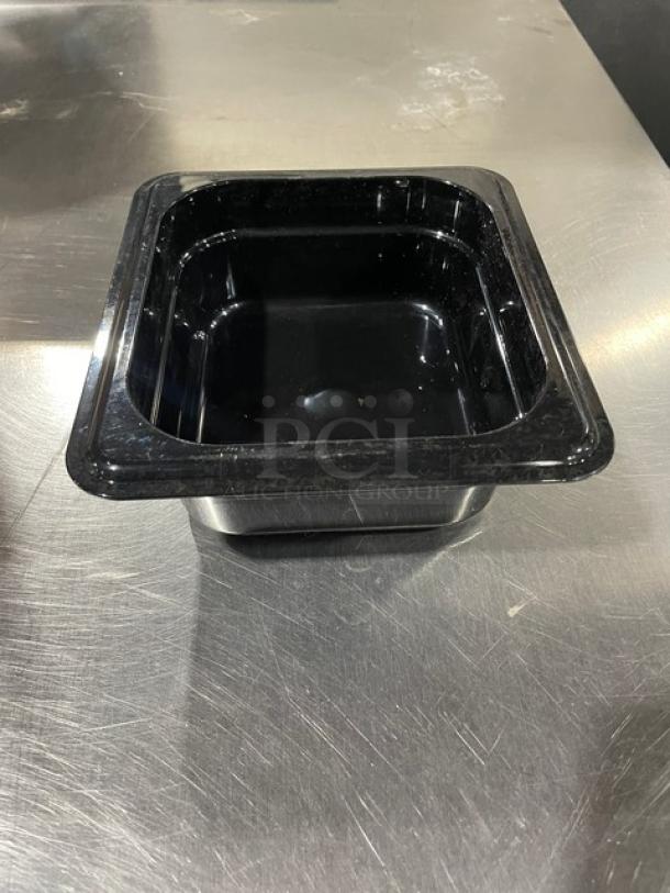 Carlisle Commercial Black 1/6-Size Food Pan, Model 3068303, 2.5" Deep, New Condition.