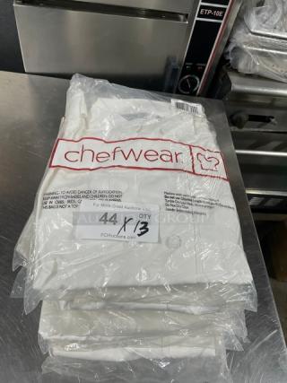 Chefwear white women's chef jacket, size L, model CW4430CW40, new in packaging, long sleeve, commercial use.