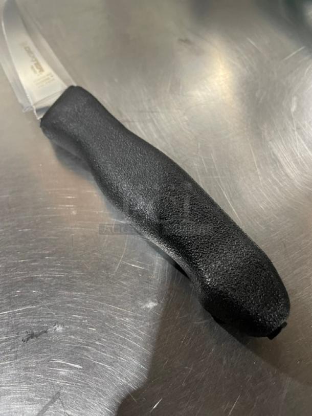 Dexter Russell Prodex Series 6" curved semi-flex boning knife, model PDSH131-6ST, black grip handle, stainless steel.