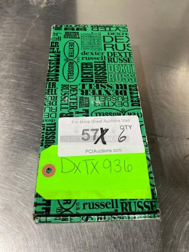 NEW Dexter Russell Sani-Safe Pie Knife, Model S174, 4.5"x2.25", stainless steel, black grip handle, packaged box.