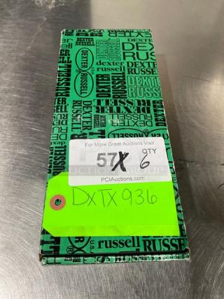 NEW Dexter Russell Sani-Safe Pie Knife, Model S174, 4.5"x2.25", stainless steel, black grip handle, packaged box.