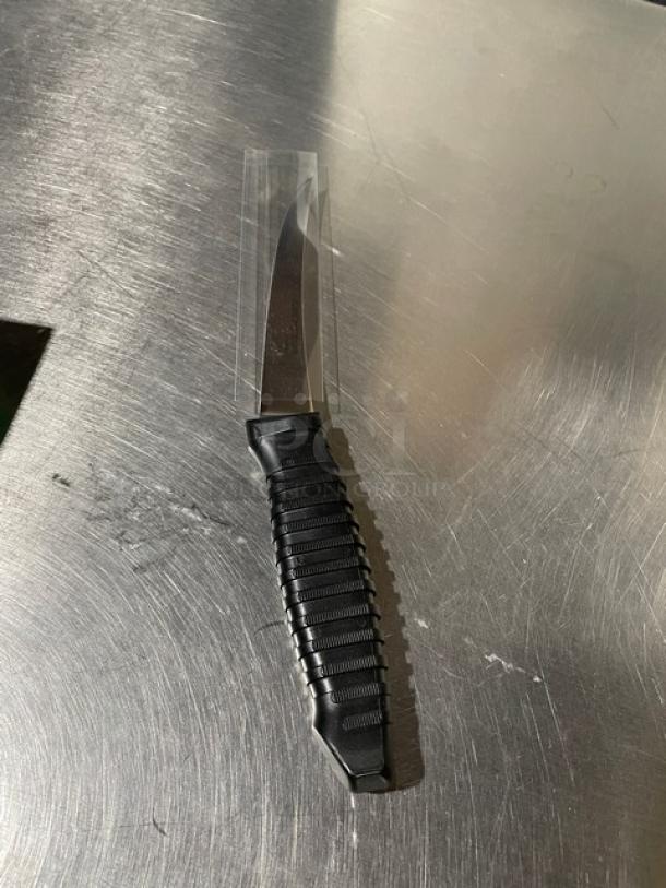 Dexter Russell Prodex 6" curved super-flex boning knife, model PDBH131SF-6, stainless steel, black grip handle.