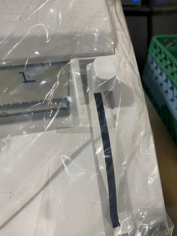 Kimberly-Clark Commercial White Roll Towel Dispenser, Model 0971700, in new condition, sealed in packaging.