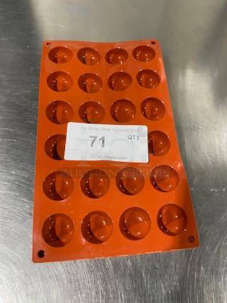 Silikomart 24-cup round non-stick silicone mold, model SF009, terracotta color, new condition with visible label.