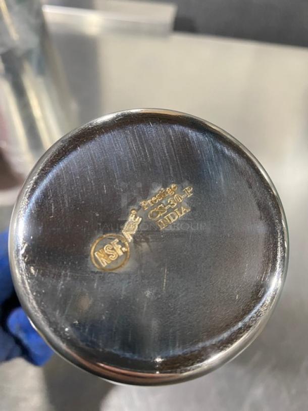 NEW ABC Commercial Stainless Steel 30 Oz. Cocktail Shaker, Model CS-30-P. NSF certified, stamped base, pristine condition.