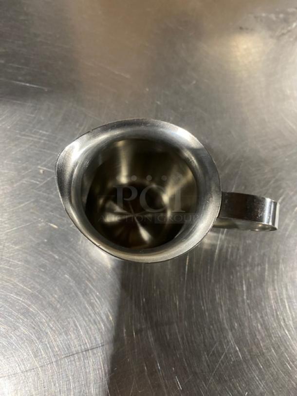 NEW ABC Commercial 3 oz stainless steel bell creamer, Model BCR-3, mint condition, polished finish, ergonomic handle.