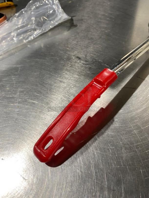 ABC Prestige Series stainless steel portion control spoon, model PPG2S. Features a red handle, new condition.