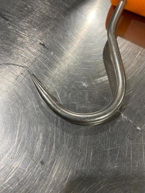 NEW Dexter Russell Barr-Bros Series stainless steel offset boning hook with orange grip handle. Brand new condition.