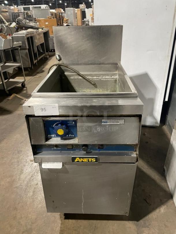 Anets GPC18 stainless steel pasta cooker, natural gas, with backsplash, on legs, 115V 1-phase, SN: G13KB055046.