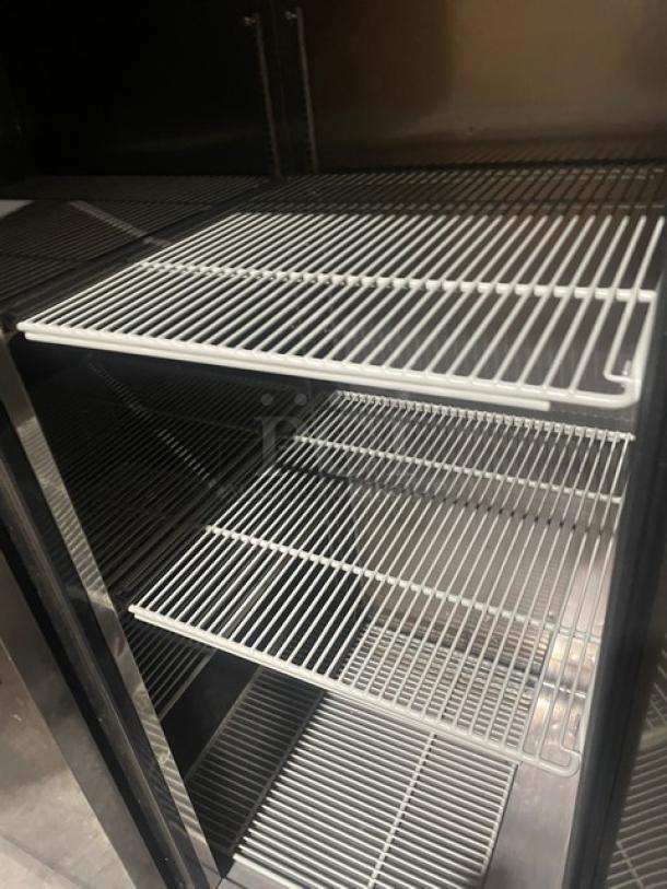 Turbo Air M3 Series stainless steel 2-door freezer with poly-coated wire racks, Energy Star certified, Model M3F47-2.