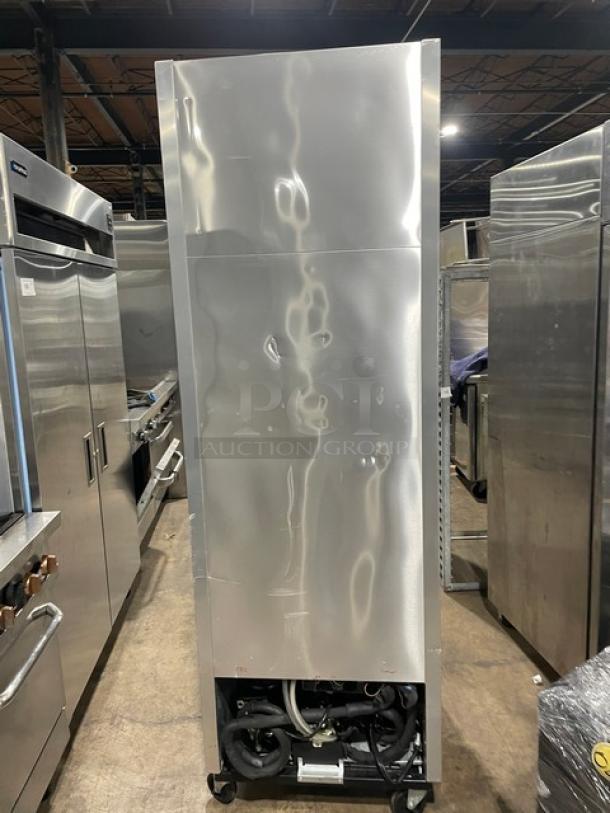 True Split Door Cooler/Freezer Combo, Model T23DT, on casters, stainless steel, 115V, 1 Phase, Serial 7477212.