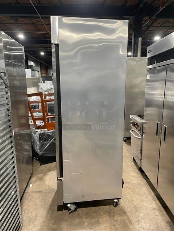 True Split Door Cooler/Freezer Combo Model T23DT, serial 7477212, on casters. Stainless steel exterior, 115V 1 Phase.