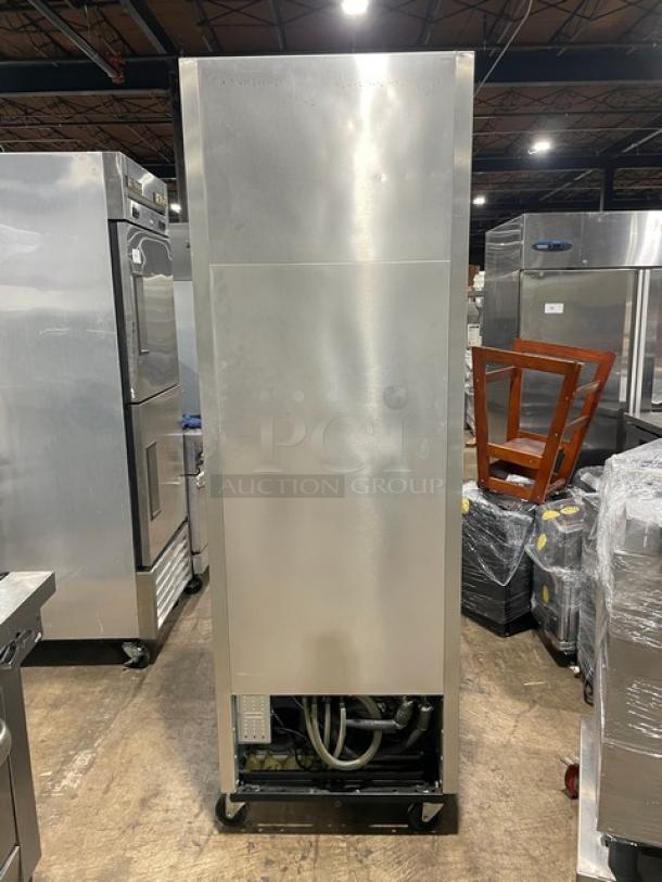 True Split HALF/HALF cooler/freezer combo, Model T23DT, serial 6816223. 115V, 1 phase, on casters, stainless steel.