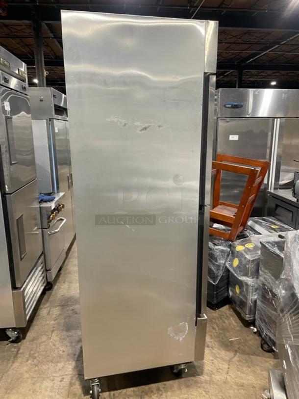 True Split HALF/HALF Cooler/Freezer Combo, model T23DT, serial 6816223, 115V, 1 phase, on casters, in used condition.