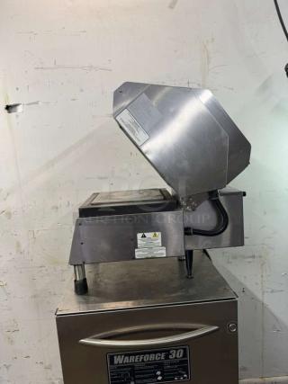 Nemco 6900-208-GF Panini Press with aluminum grooved and smooth plates, 208v/1ph. Visible safety and usage labels.