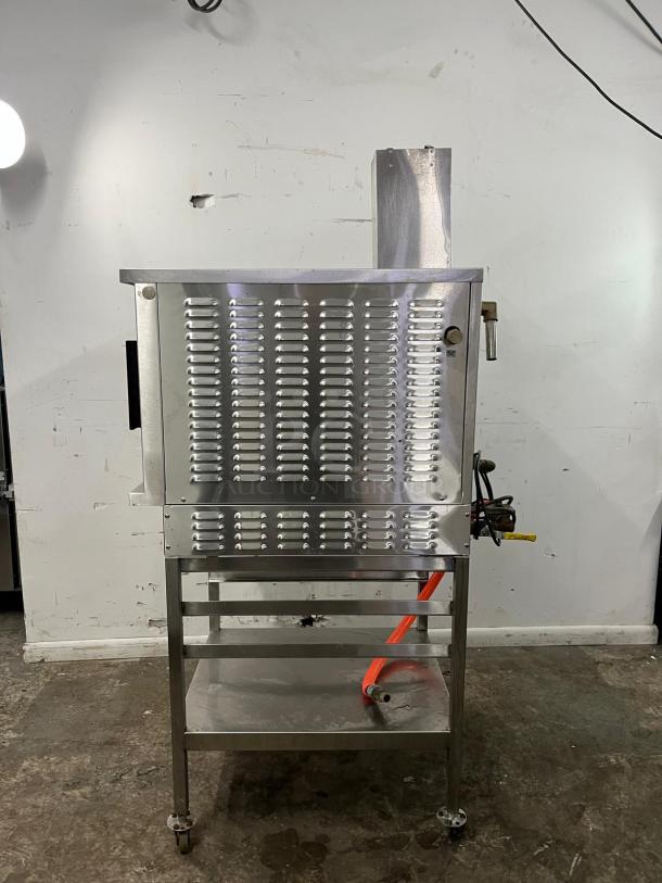 SOLARIS SX-5GR high-volume natural gas convection steamer, 42,000-47,000 BTU, with cooling racks, stainless steel frame.