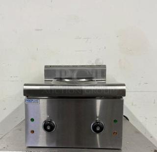 Prepline GS3 countertop 2 burner electric hot plate, stainless steel, dual control knobs, model GS-03, excellent condition.
