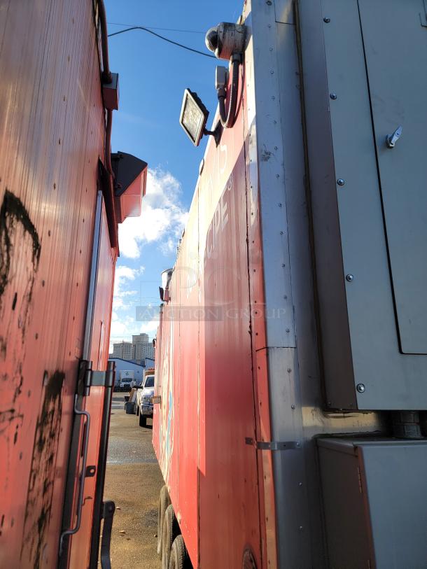 2021 Texino Food Trailer, red exterior, equipped with premium kitchen appliances, ideal for mobile food business.