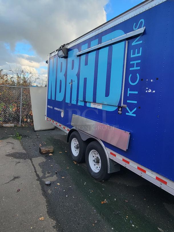 2020 24' Quality Food Trailer, blue exterior, ready-to-use condition, perfect for starting a food business quickly.