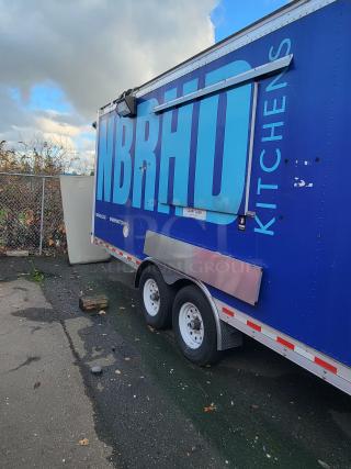 2020 24' Quality Food Trailer, blue exterior, ready-to-use condition, perfect for starting a food business quickly.