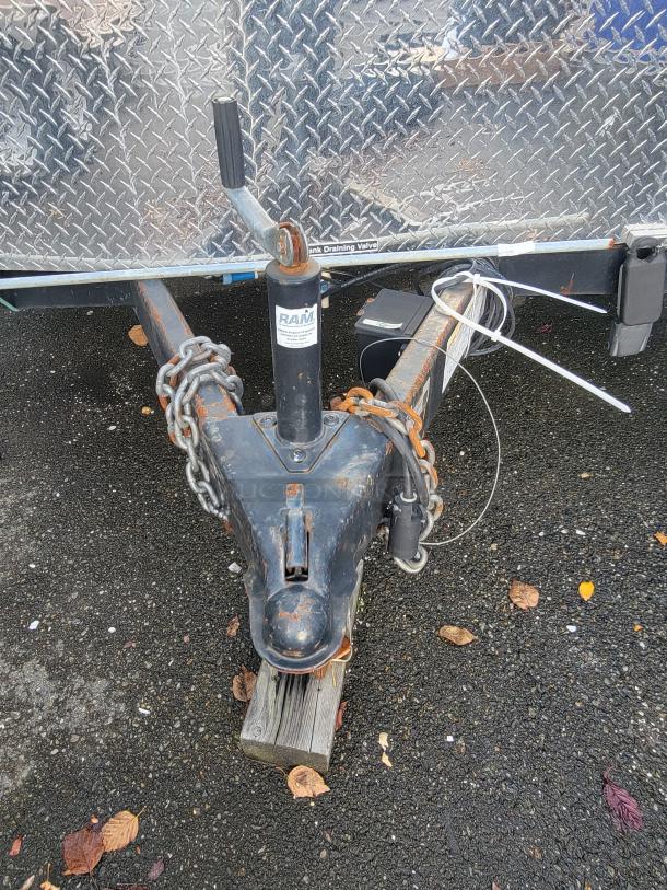 2020 Quality 24' food trailer hitch with Ram label, chains, and draining valve. Ready for immediate business use.