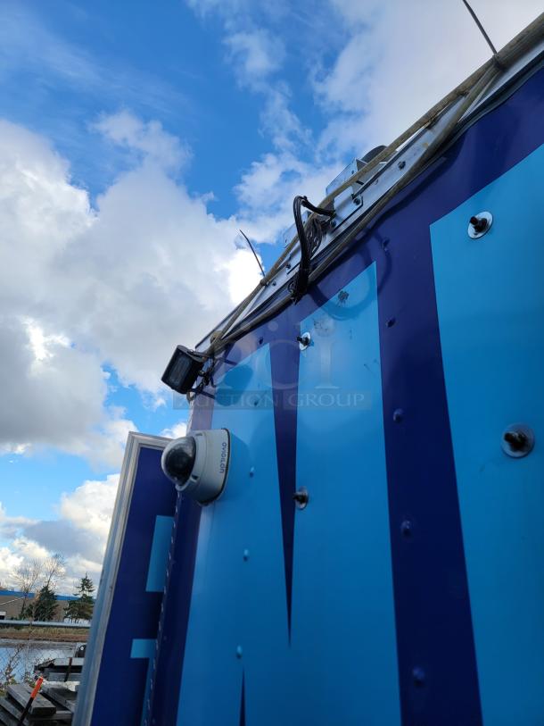 2019 Quality 24' empty food trailer in excellent condition, blue exterior, ready for customization; ideal for food business use.